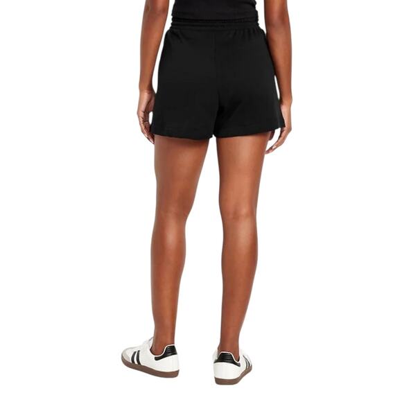 Old Navy Women's Small Black Extra High Waisted French Terry 5'' Inseam Shorts - Picture 2 of 3